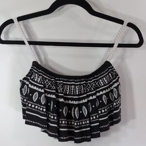 APT. 9 | Black And White Swim Tank Crop Top Size M